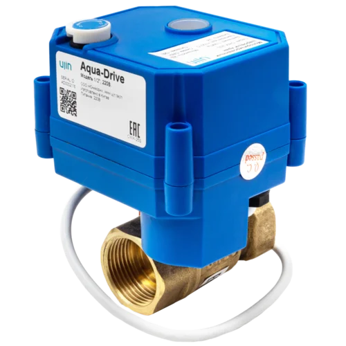 Моторизованный шаровый клапан 1/2 дюйма модели CWX-25S с электроприводом UJIN с напряжением питания 12В, схема подключения СУ-01 двухпроводная